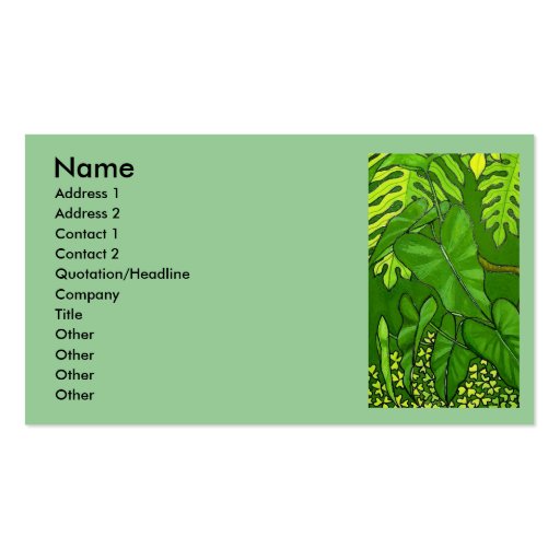 Jungle Business Cards (front side)