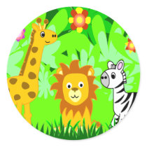 Jungle Friends Round Sticker