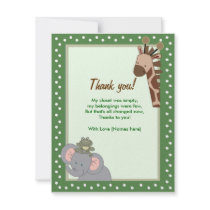 Jungle Fun Baby Shower Thank you notes invitations