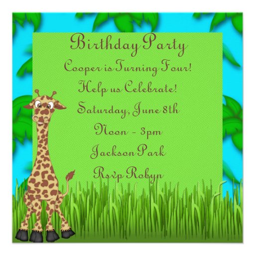 Jungle Fun Birthday Invitation