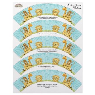 Jungle Giraffe Baby Cupcake Wrapper Shower Kit letterhead