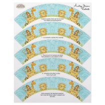Jungle Giraffe Baby Cupcake Wrapper Shower Kit Custom Letterhead