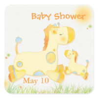 Jungle Giraffe: Baby Shower Invitation Stickers sticker