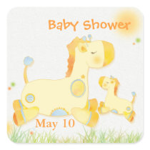 Jungle Giraffe: Baby Shower Invitation Stickers