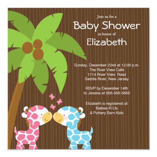 Jungle Giraffe Multiple Baby Shower Invitations | Zazzle