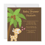 Jungle Giraffe Neutral Baby Shower Invitations