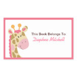 Jungle Giraffe (Pink) Custom Book Plate Sticker