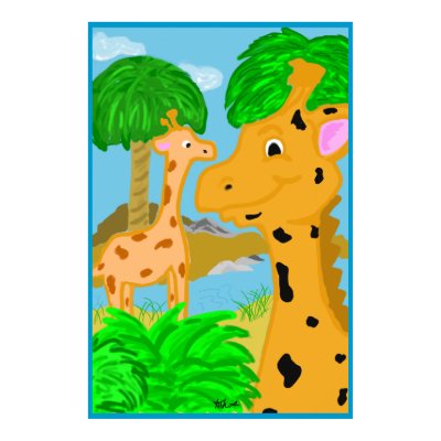 Jungle Giraffe Poster Print by bizarrecartoons