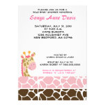 Jungle Giraffe Print (Pink) Baby Shower 5x7 Invite