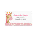 JUNGLE GIRAFFE PRINT (PINK) MAILING LABEL