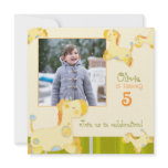 Jungle Giraffes Photo Birthday Party Invitations