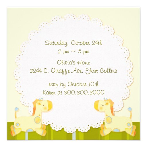 Jungle Giraffes Photo Birthday Party Invitations
