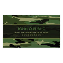 Jungle Green Camo Pattern Business Card Template