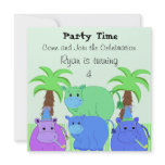 Jungle Hippo Birthday Invitation