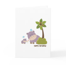 Jungle Hippos Birthday Card by mpochoa Jungle Hippos Birthday Card