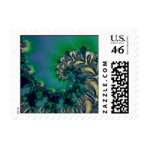 Jungle II · Fractal Art · Blue & Teal Stamp