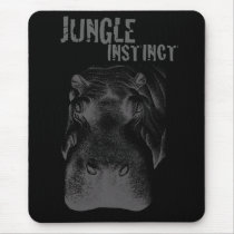 Jungle Instinct_hippo on black mousepads