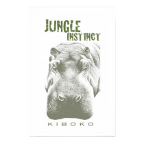 Jungle Instinct_Kiboko 2 tone grey hippo posters