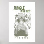Jungle Instinct™_Kiboko 2 tone grey hippo posters