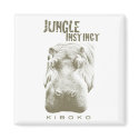 Jungle Instinct_Kiboko_hippo muddy green magnet by Artful_Animalz Jungle Instinct_Kiboko_hippo muddy green magnet
