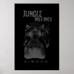 Jungle Instinct™_Kiboko_hippo on black posters