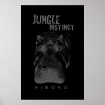 Jungle Instinct™_Kiboko_hippo on black Posters