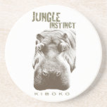 Jungle Instinct™_Kiboko_hippo stipple Beverage Coasters