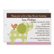 Jungle Jill Elephant Baby Shower Invitation