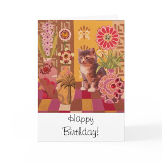 Jungle Kitten: Cute Kitty Birthday Card