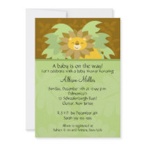 Jungle Lion Baby Shower Invitation by celebrateitinvites Jungle Lion Baby Shower Invitation