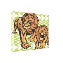 Jungle Lions Wrapped Canvas Stretched Canvas Print