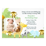 Jungle Monkey Photo Birthday Invitation
