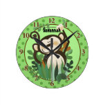 Jungle Monkey Wall Clock (Green) Add a Name