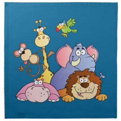 Jungle Pals Cloth Napkins Mojo_napkin Jungle Pals Cloth Napkins Mojo_napkin