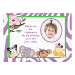 Jungle Party Animals Flat thank you note Custom Invitation
