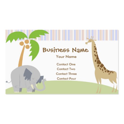 Jungle Party Business Cards (front side)