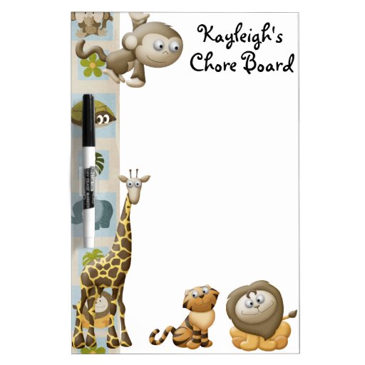 Jungle Personalized Chore Board Dry Erase Boards