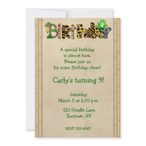Jungle Print Frog Birthday Party Custom Announcement