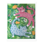 Jungle Romp - Folk Art Painting Postcard