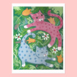 Jungle Romp - Folk Art Painting Postcard postcards