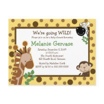 JUNGLE SAFARI ADVENTURE YELLOW Baby Shower Invite Postcard