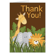 Jungle Safari Animal Neutral Baby Shower Greeting Card