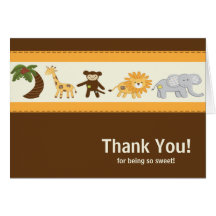 Jungle Safari Animal Neutral Baby Shower Greeting Card