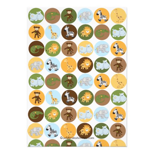 Jungle Safari Animal Neutral Baby Shower Custom Announcements
