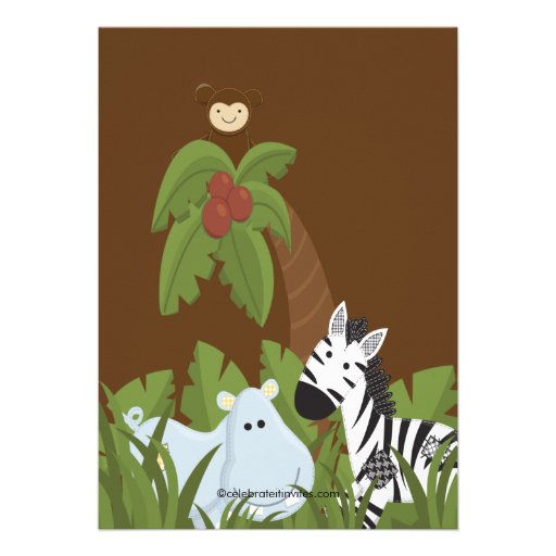 Jungle Safari Animal Neutral Baby Shower Personalized Invitations