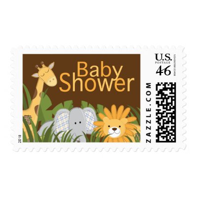 Jungle Safari Animal Neutral Baby Shower Postage