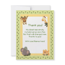 Jungle Safari Animals Baby Shower Thank you notes invitations