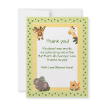 Jungle Safari Animals Baby Shower Thank you notes Invitation