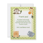 Jungle Safari Animals Baby Shower Thank you notes Custom Invitation