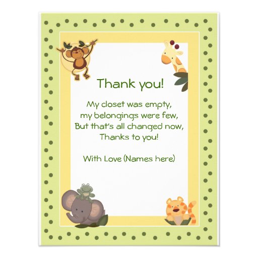 ... Safari Animals Baby Shower Thank you notes Invitation from Zazzle.com